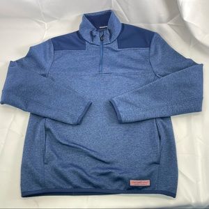 Vineyard Vines Martha's Vineyard Fleece Pullover Zip Blue Sweater XS 39/25.5in
